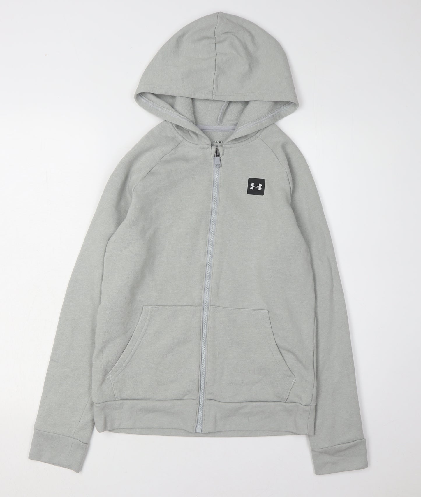 Under Armour Boys Grey Full Zip Hoodie - Size Large