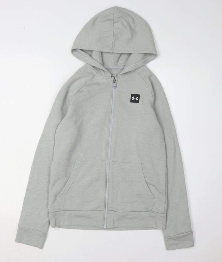 Under Armour Boys Grey Full Zip Hoodie - Size Large