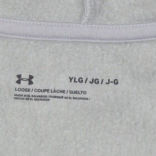 Under Armour Boys Grey Full Zip Hoodie - Size Large
