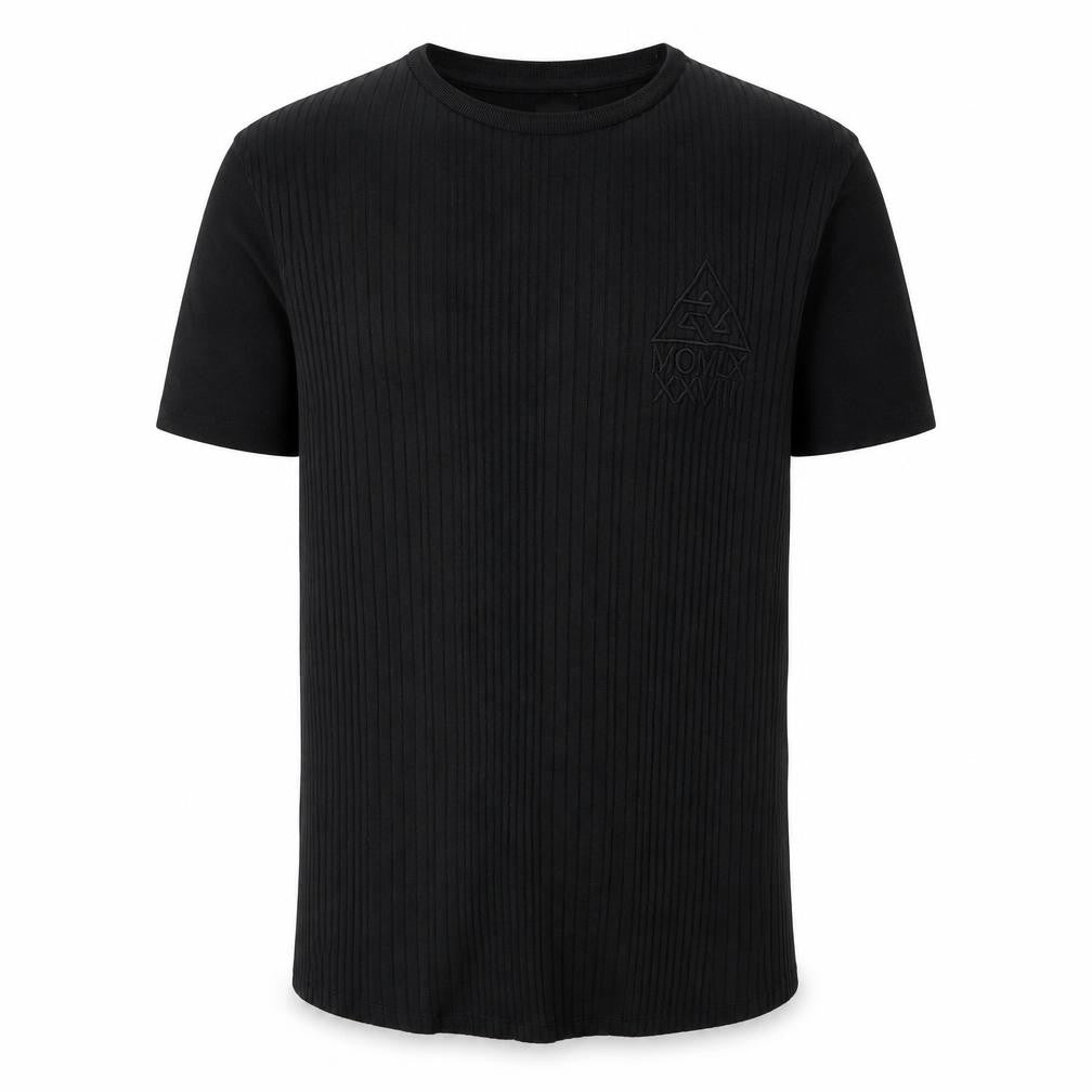 Front view of River Island Men’s Black Crew Neck T-Shirt S