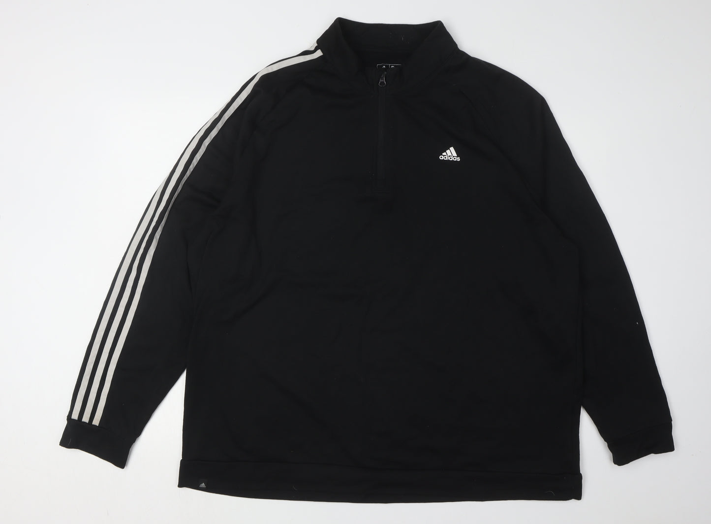 Adidas Men's Black 2XL Long Sleeve Quarter Zip Sweatshirt