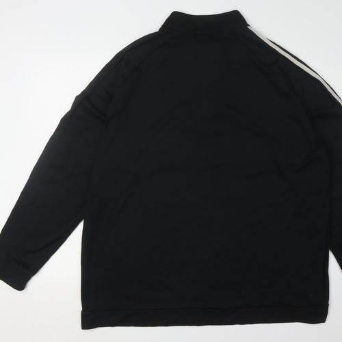 Adidas Men's Black 2XL Long Sleeve Quarter Zip Sweatshirt