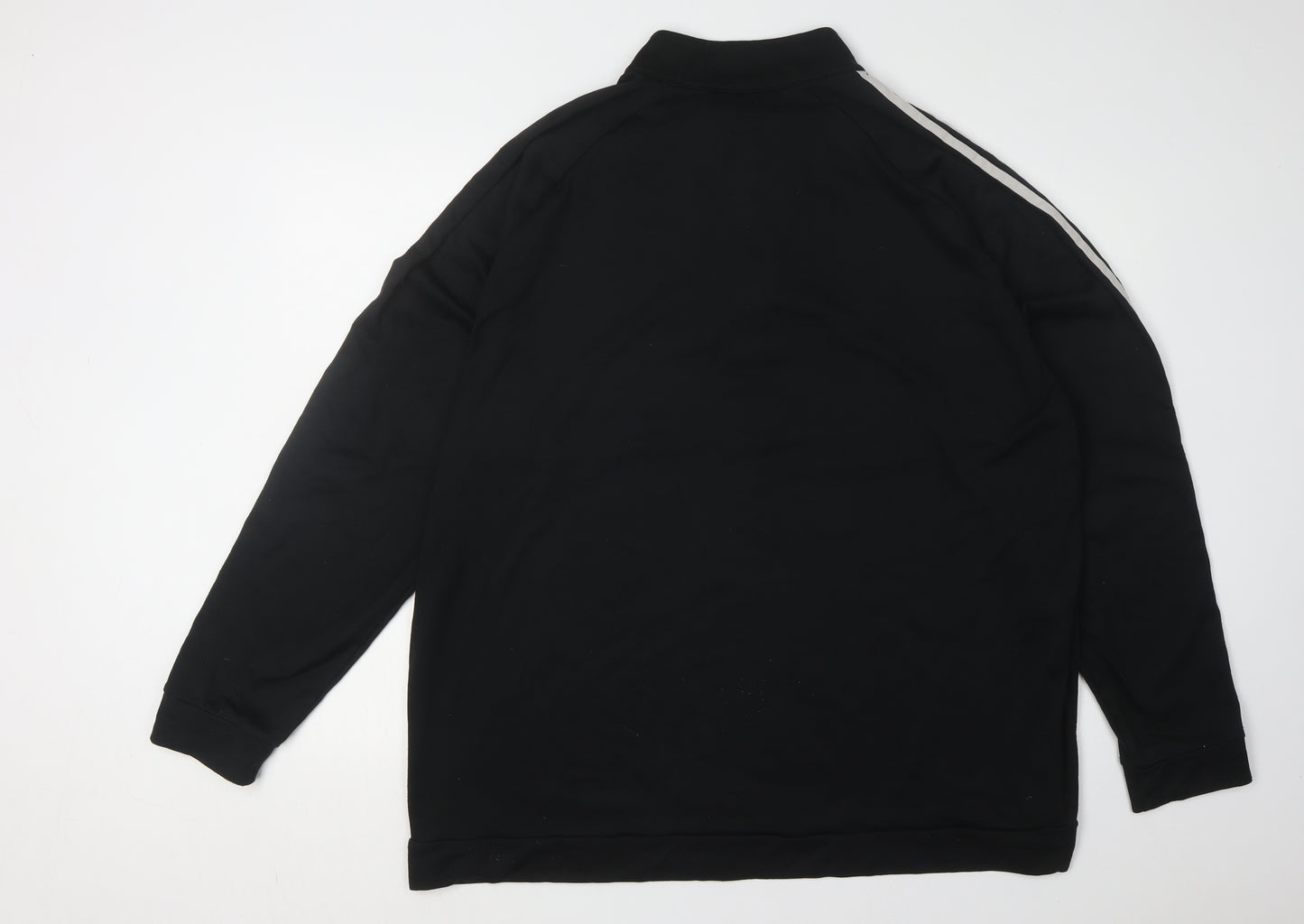 Adidas Men's Black 2XL Long Sleeve Quarter Zip Sweatshirt
