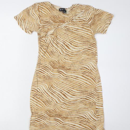 Motel Women's Beige Animal Print Dress Size 6