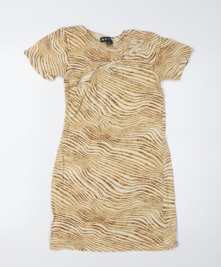 Motel Women's Beige Animal Print Dress Size 6