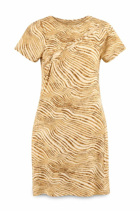 Front view of Motel Rocks Women's Beige Animal Print Dress, size 6