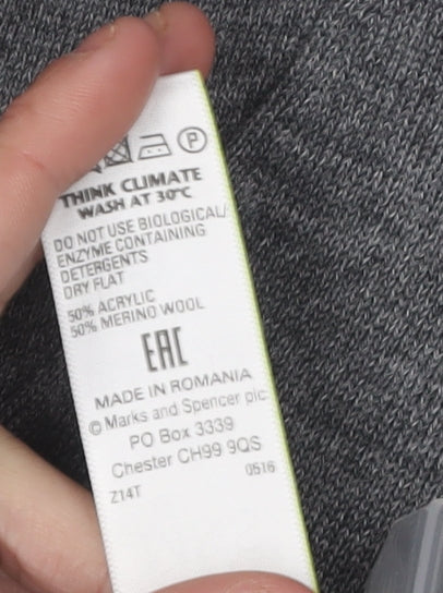 Marks and Spencer Men's Grey XL Cardigan, Classic V-Neck Knit