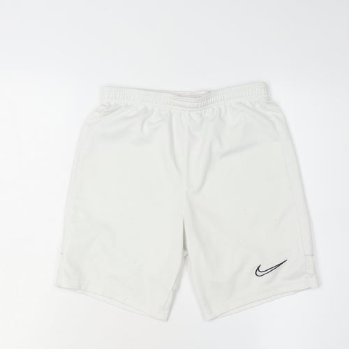 Nike Boys White Athletic Shorts L - Gym & Training Essential