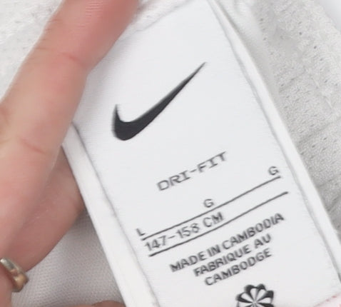 Nike Boys White Athletic Shorts L - Gym & Training Essential