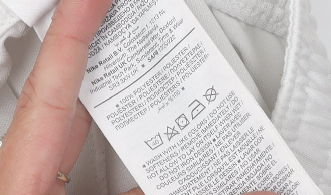 Nike Boys White Athletic Shorts L - Gym & Training Essential