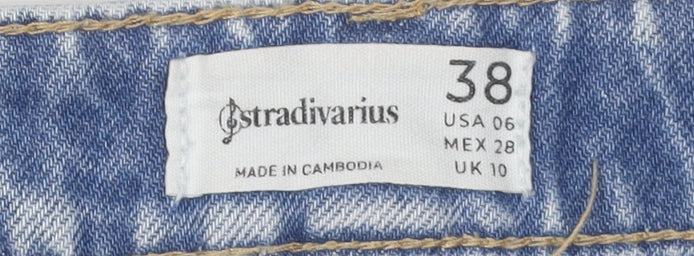 Stradivarius Women's Blue Wide-Leg Jeans Size 10