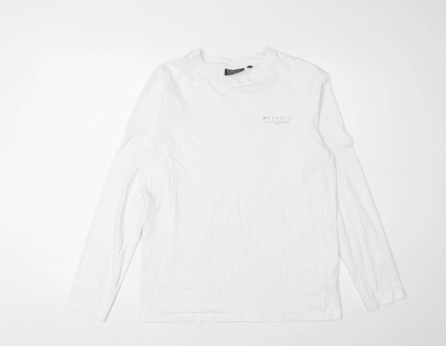 McKenzie Men’s White Long Sleeve T-Shirt Size S