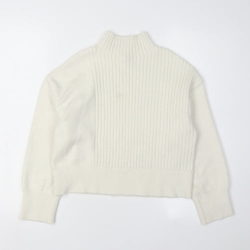 River Island Women's White High Neck Pullover Jumper XS