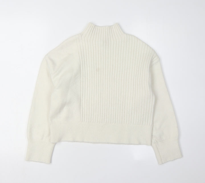 River Island Women's White High Neck Pullover Jumper XS