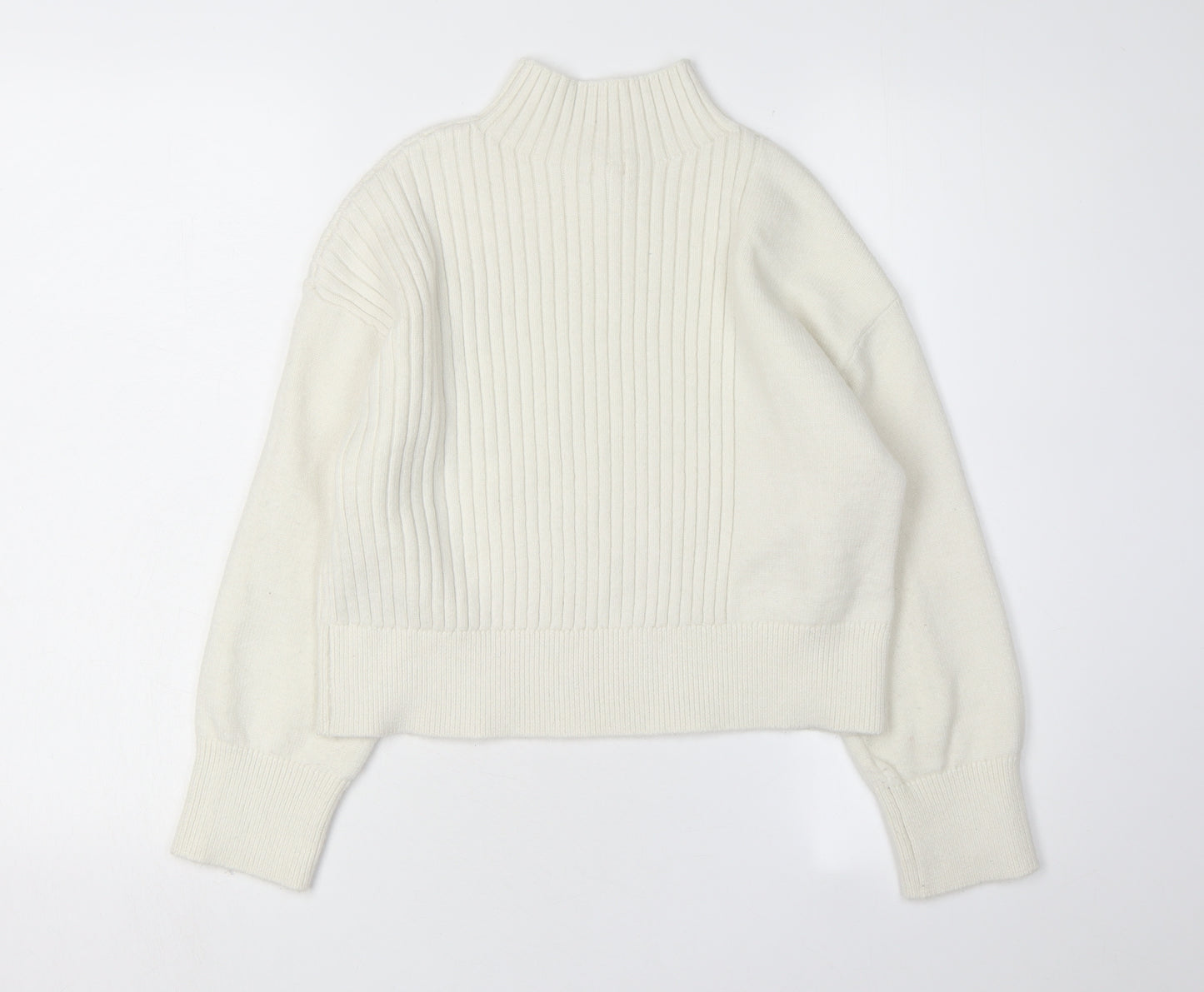 River Island Women's White High Neck Pullover Jumper XS