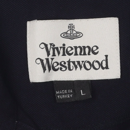 Vivienne Westwood Men’s Polo, Black, L, Short Sleeve