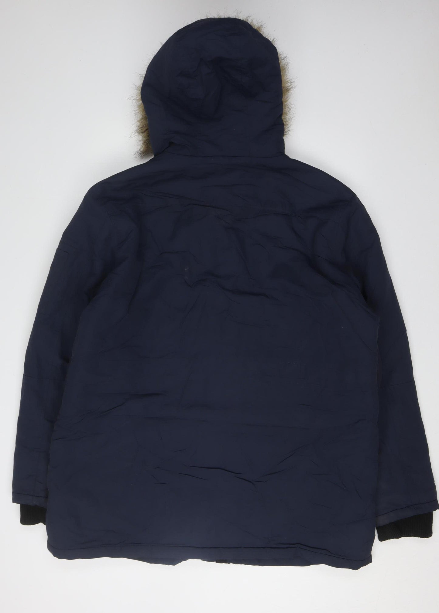 V by Very Men's Blue Parka Jacket XL with Hood