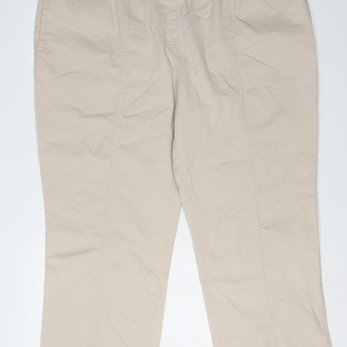 Damart Women's Beige Elastic Waist Trousers Size 22