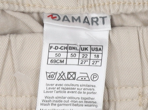 Damart Women's Beige Elastic Waist Trousers Size 22