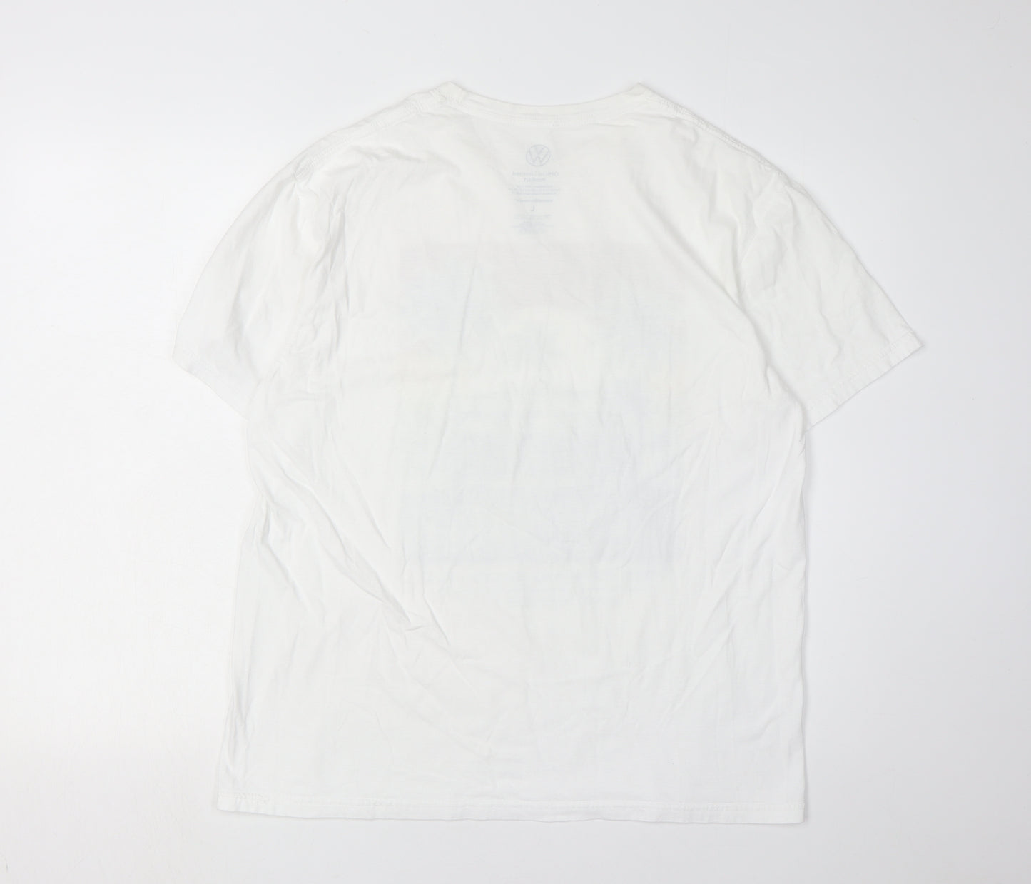 Volkswagen Men's White Beach Bus T-Shirt, Size L