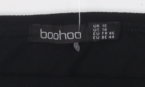 Boohoo Women's Black Jumpsuit, Size 18, Off Shoulder
