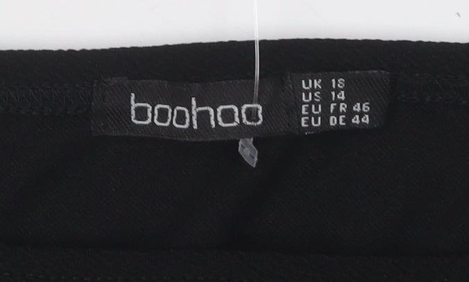 Boohoo Women's Black Jumpsuit, Size 18, Off Shoulder