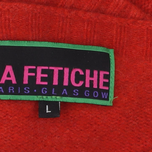 La Fetiche Women's Red Wool Cardigan - Size L