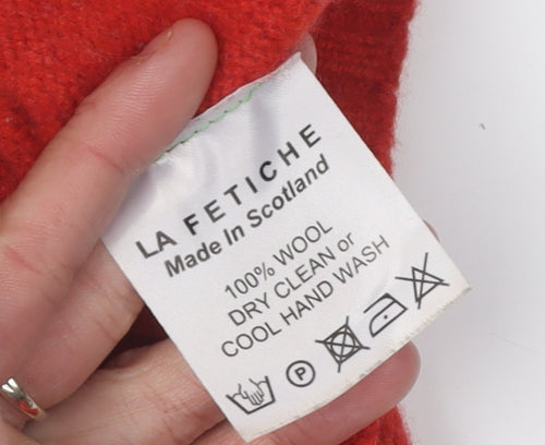 La Fetiche Women's Red Wool Cardigan - Size L