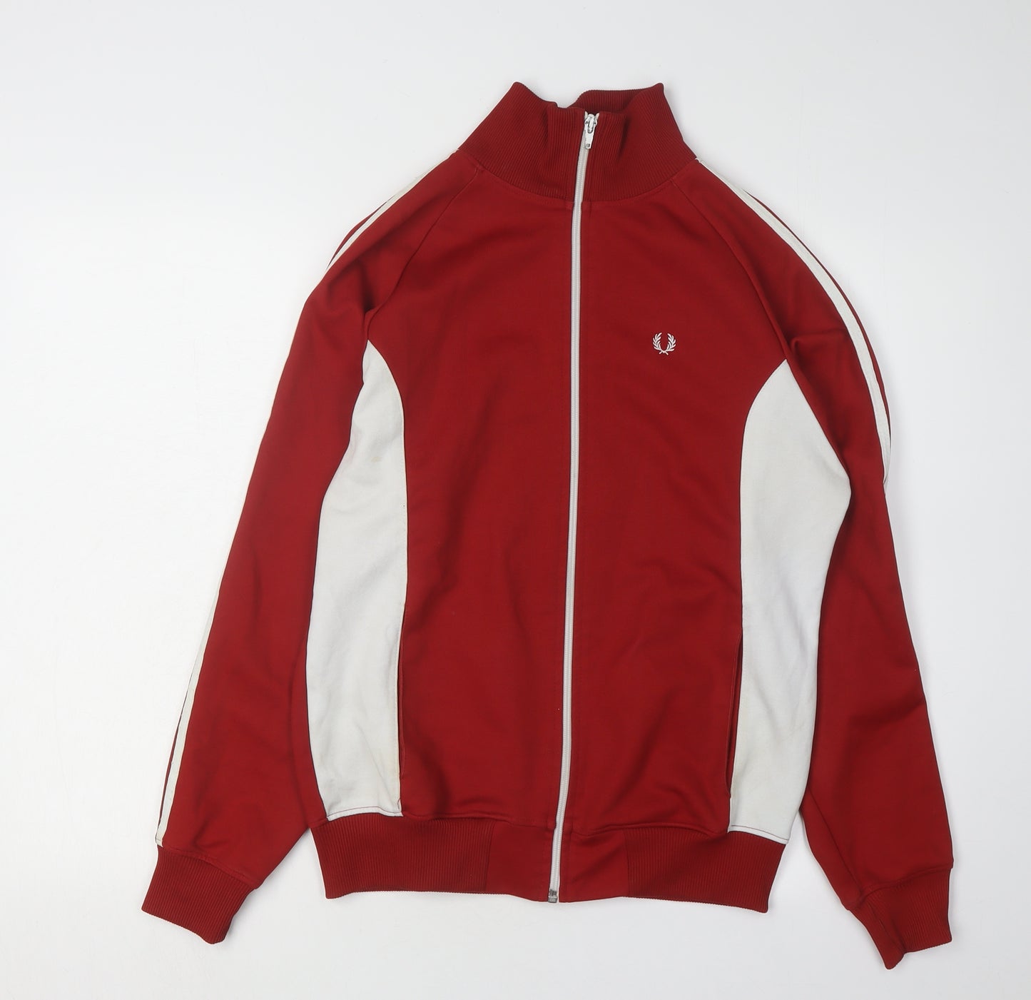 Fred Perry Men's Red Full Zip Hoodie, Size L