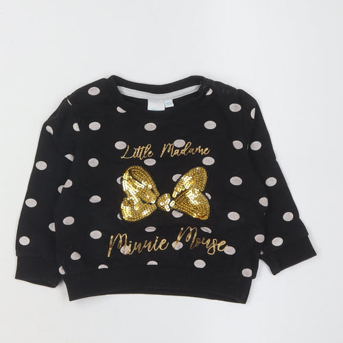 Disney Unisex Baby Minnie Mouse Jumper, Black, 6-9 Months