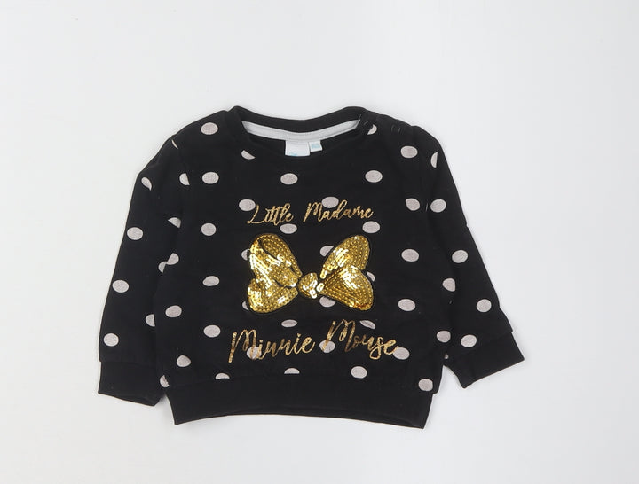 Disney Unisex Baby Minnie Mouse Jumper, Black, 6-9 Months