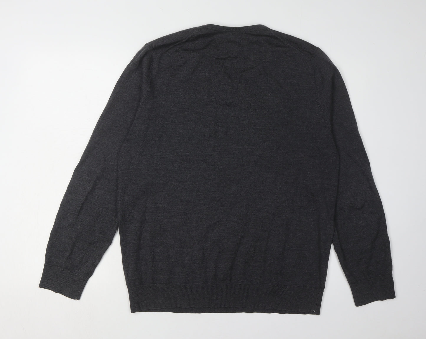 Marks and Spencer Men’s Black V-Neck Wool Jumper L