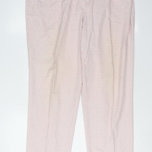 Gardeur Women's Pink Check Trousers Size 20