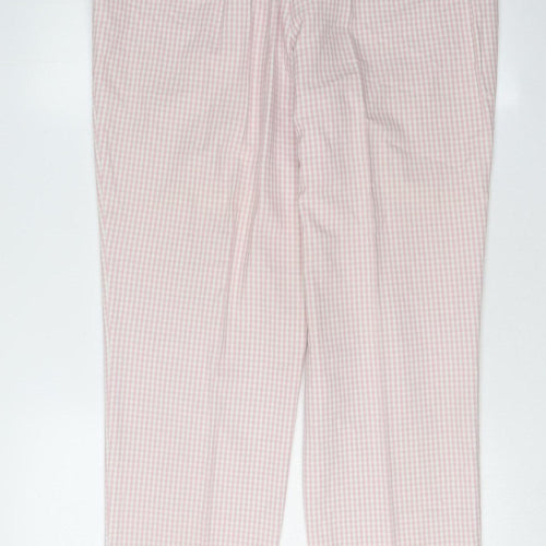 Gardeur Women's Pink Check Trousers Size 20