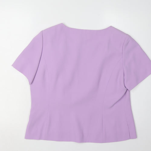 Jacques Vert Women’s Purple Embroidered Blouse Size 16