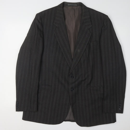 Boss Men's Grey Striped Suit Jacket 44 Regular
