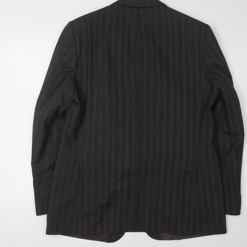 Boss Men's Grey Striped Suit Jacket 44 Regular