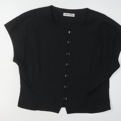 Windsmoor Women's Black Blouse Size 16 with Button Accents