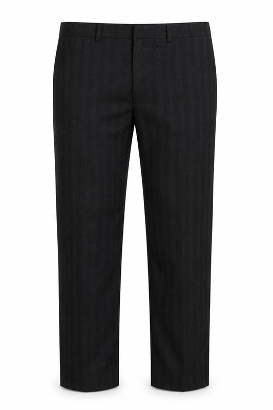 Front view of Hugo Boss Men's Black Regular Fit Trousers -, size 39
