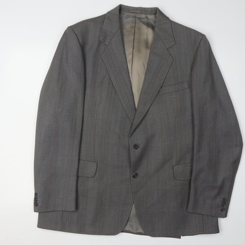 Magee Men's Grey Wool Blazer, Size 44R, Classic Style