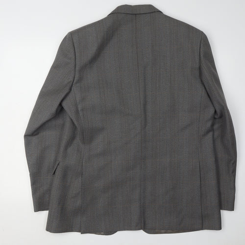 Magee Men's Grey Wool Blazer, Size 44R, Classic Style