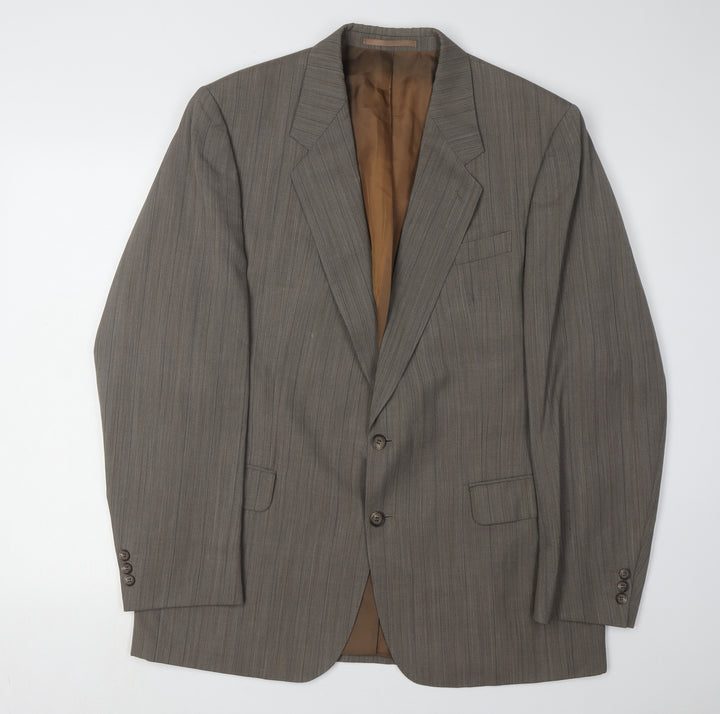 Odermark Men's Brown Striped Blazer, 44R Classic Style