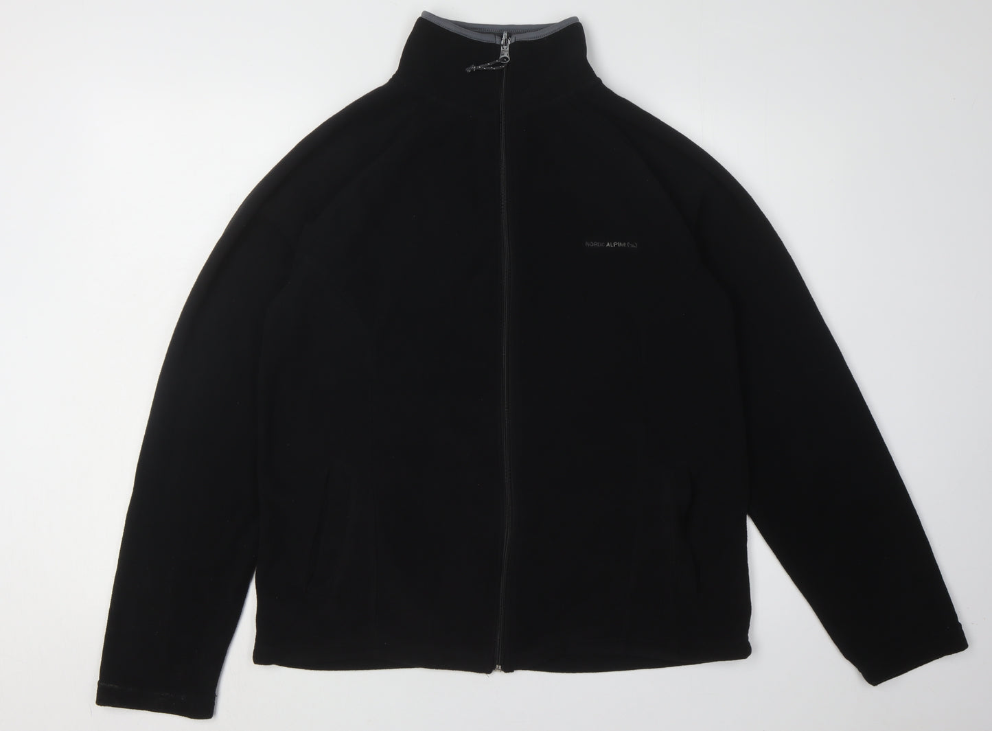 Nordic Alpine Men's Black Fleece Jacket, Size M