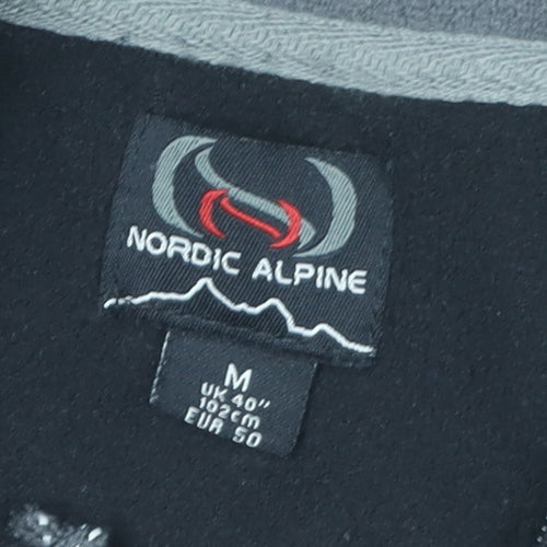 Nordic Alpine Men's Black Fleece Jacket, Size M