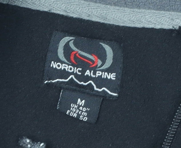 Nordic Alpine Men's Black Fleece Jacket, Size M