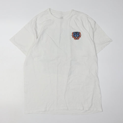 Rum Knuckles White Graphic Print T-Shirt L