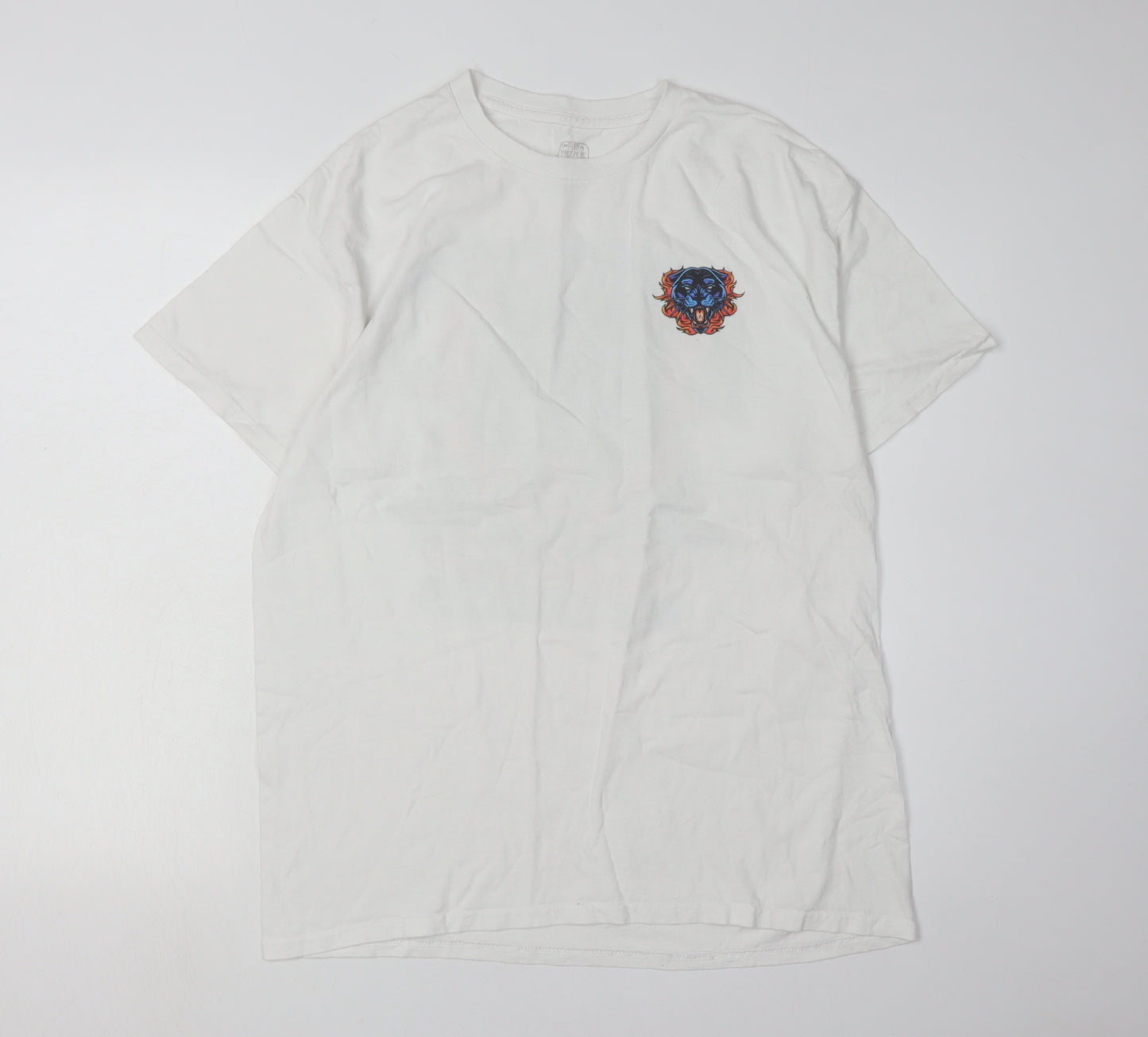 Rum Knuckles White Graphic Print T-Shirt L