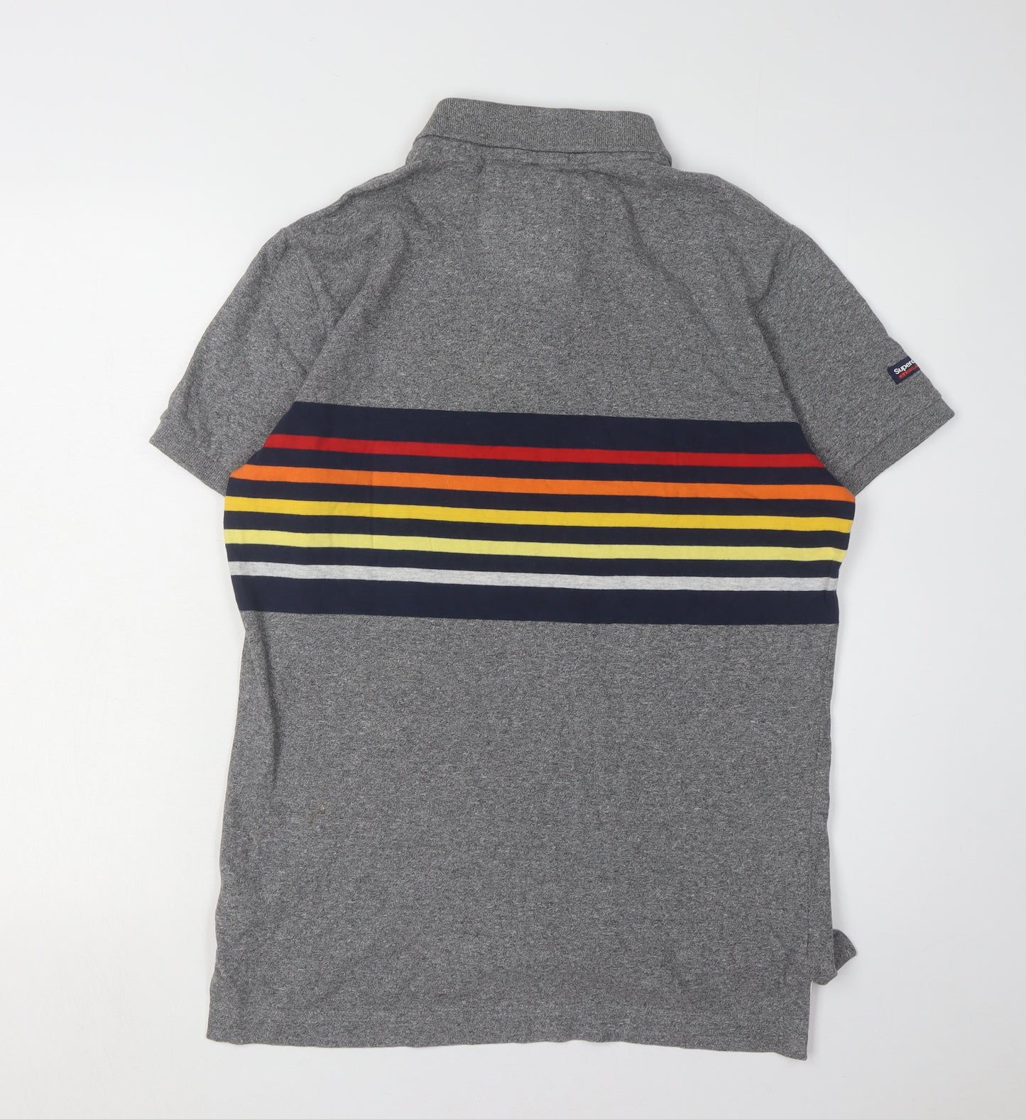 Superdry Grey Men's Striped Classic Polo M