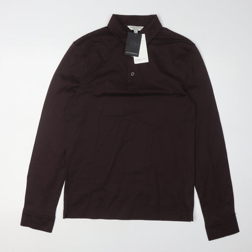Autograph Men's Brown Long Sleeve Polo Shirt - Size S