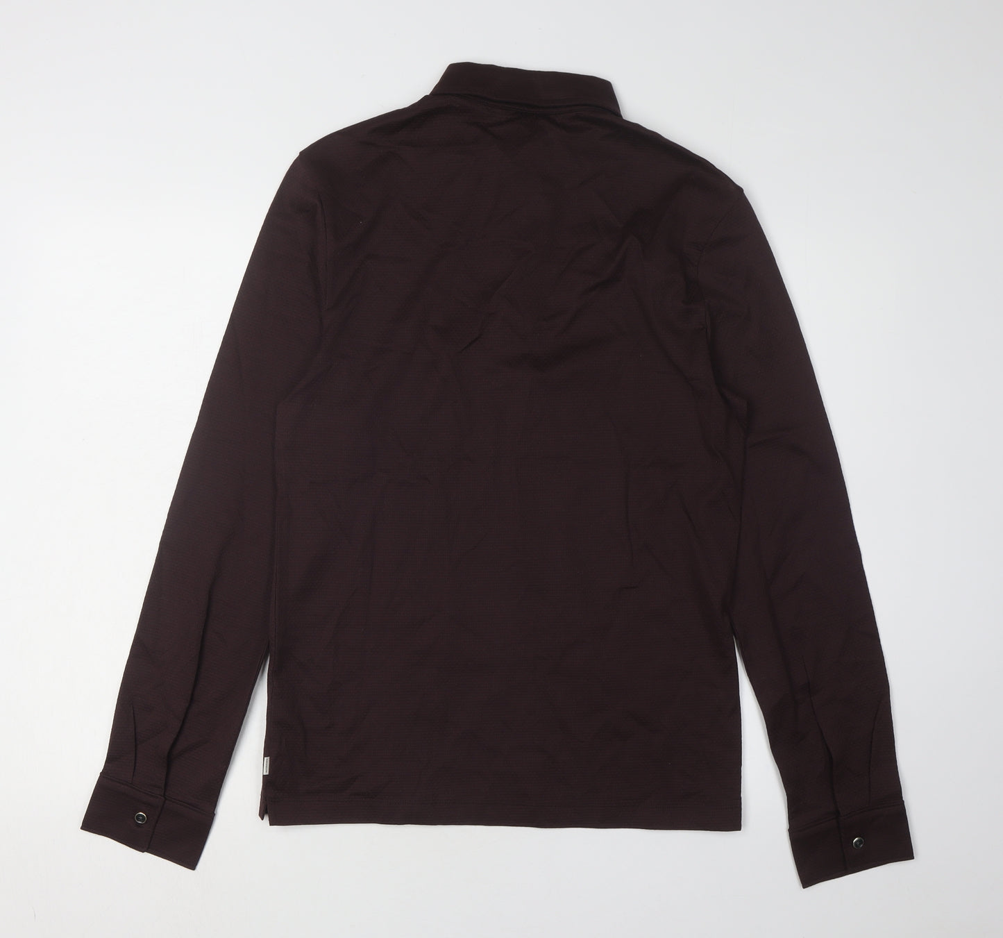 Autograph Men's Brown Long Sleeve Polo Shirt - Size S